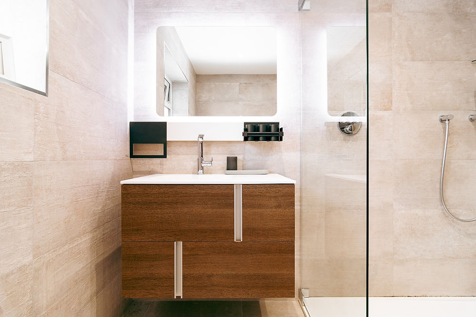 A luxury bathroom designed and fitted by Ecosafe, in Bournemouth.