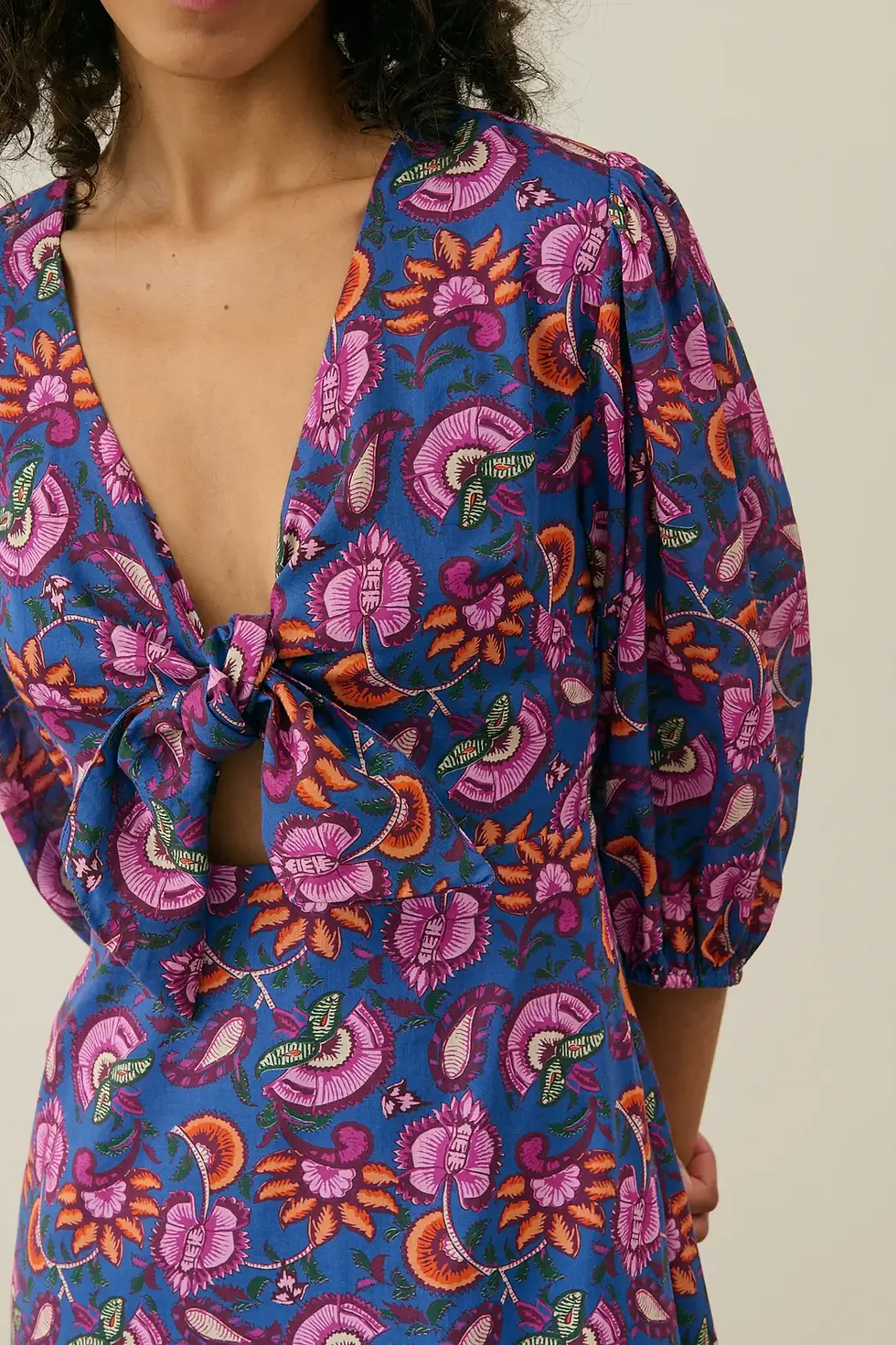 Miniature : Robe Chadhlia Blue Dolce Flowers Louise Misha