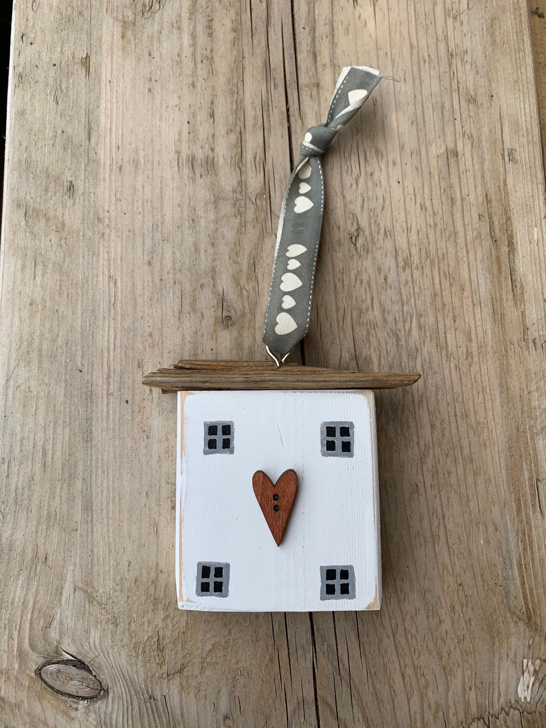 Wooden Hanging heart house