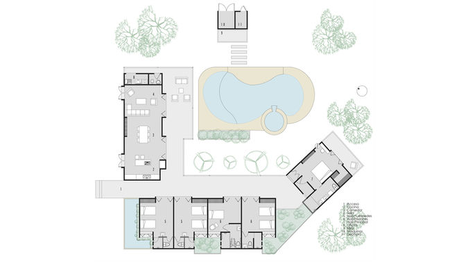 Casa GS. Vivienda campestre con diseño bioclimático, materiales sostenibles y soluciones de bajo costo y mantenimiento. Confort y eficiencia en equilibrio.