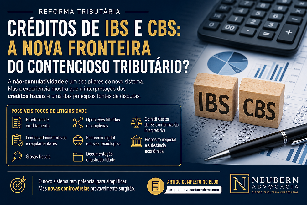 Créditos de IBS e CBS