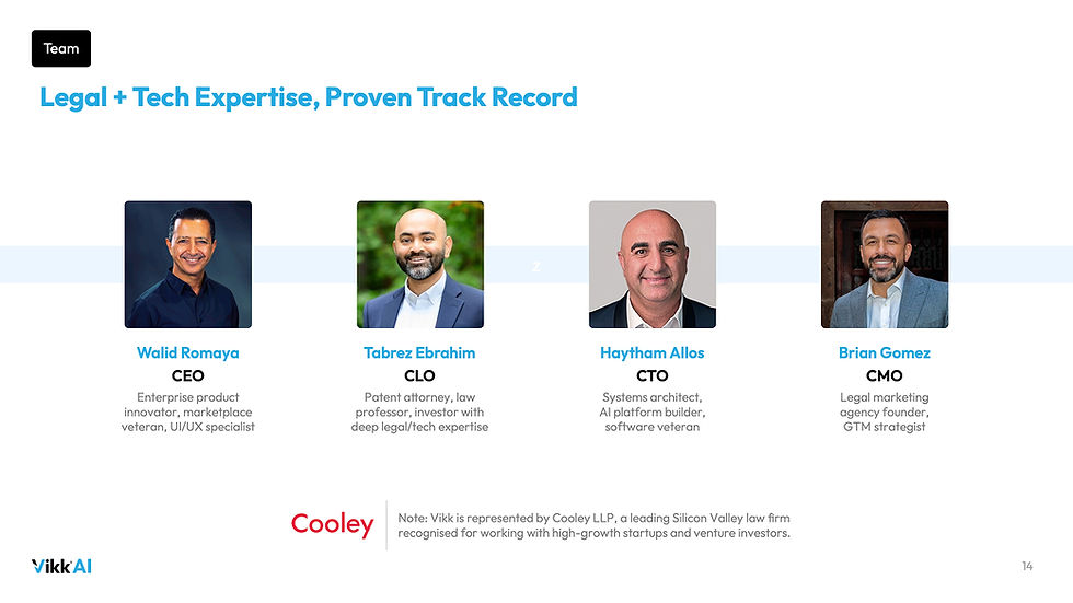 Vikk AI team slide example