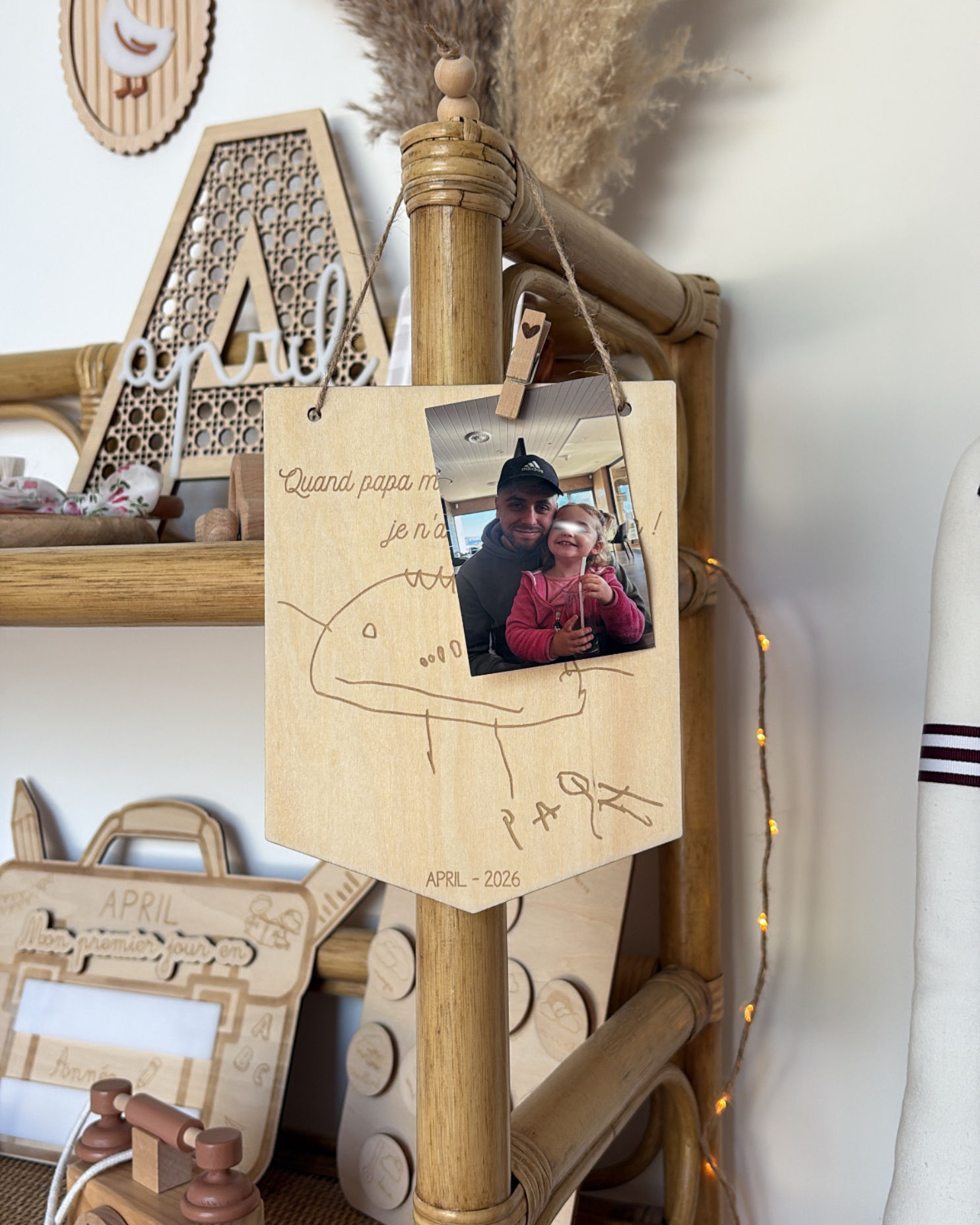 CADRE PHOTO EN BOIS DESSIN D’ENFANT