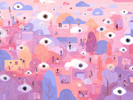 privacy network, cartoon style vector image