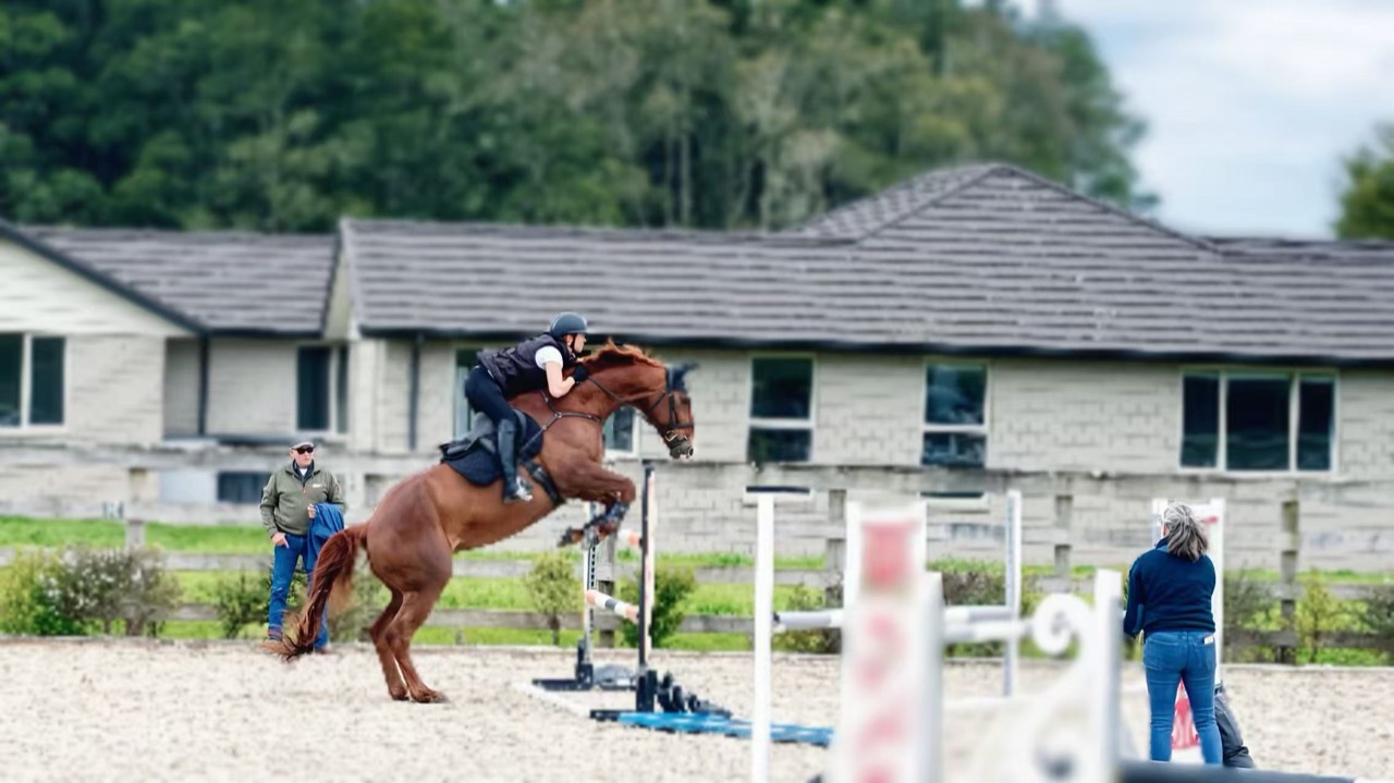 Coached jumping during a Pegasus masterclass