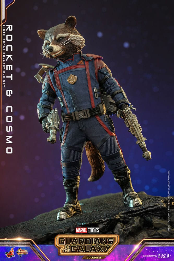 Miniatura: Hot Toys Guardians of the Galaxy Vol. 3 - 1/6 Rocket & Cosmo 16 cm