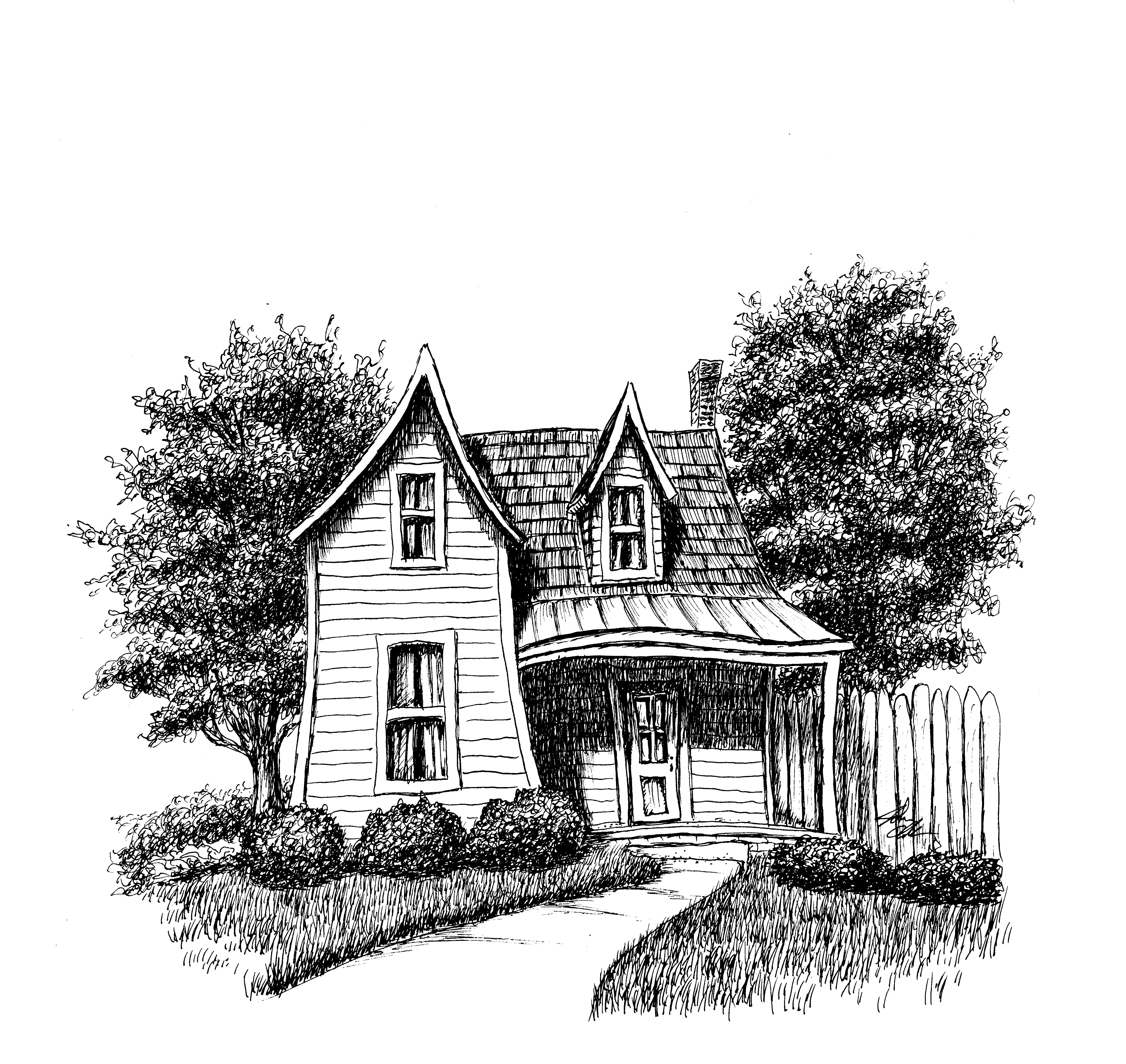Architectural Caricature No 37 American Farmhouse