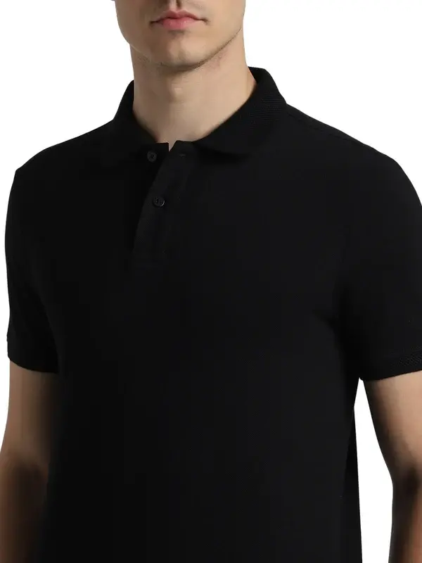 Thumbnail: Jack&Jones Jacquard Plain Polo - Black