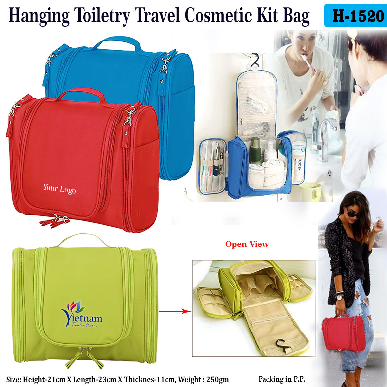 Hanging Toiletry Travel Cosmetic Kit Bag H-1520