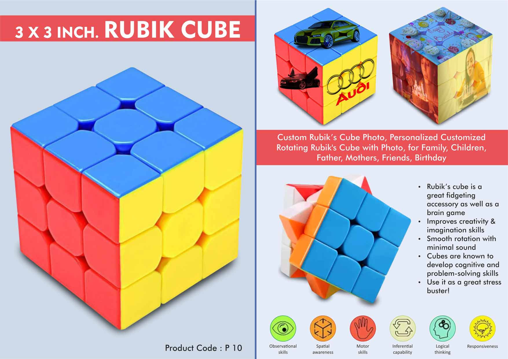 3 X 3 Inch Rubik Cube