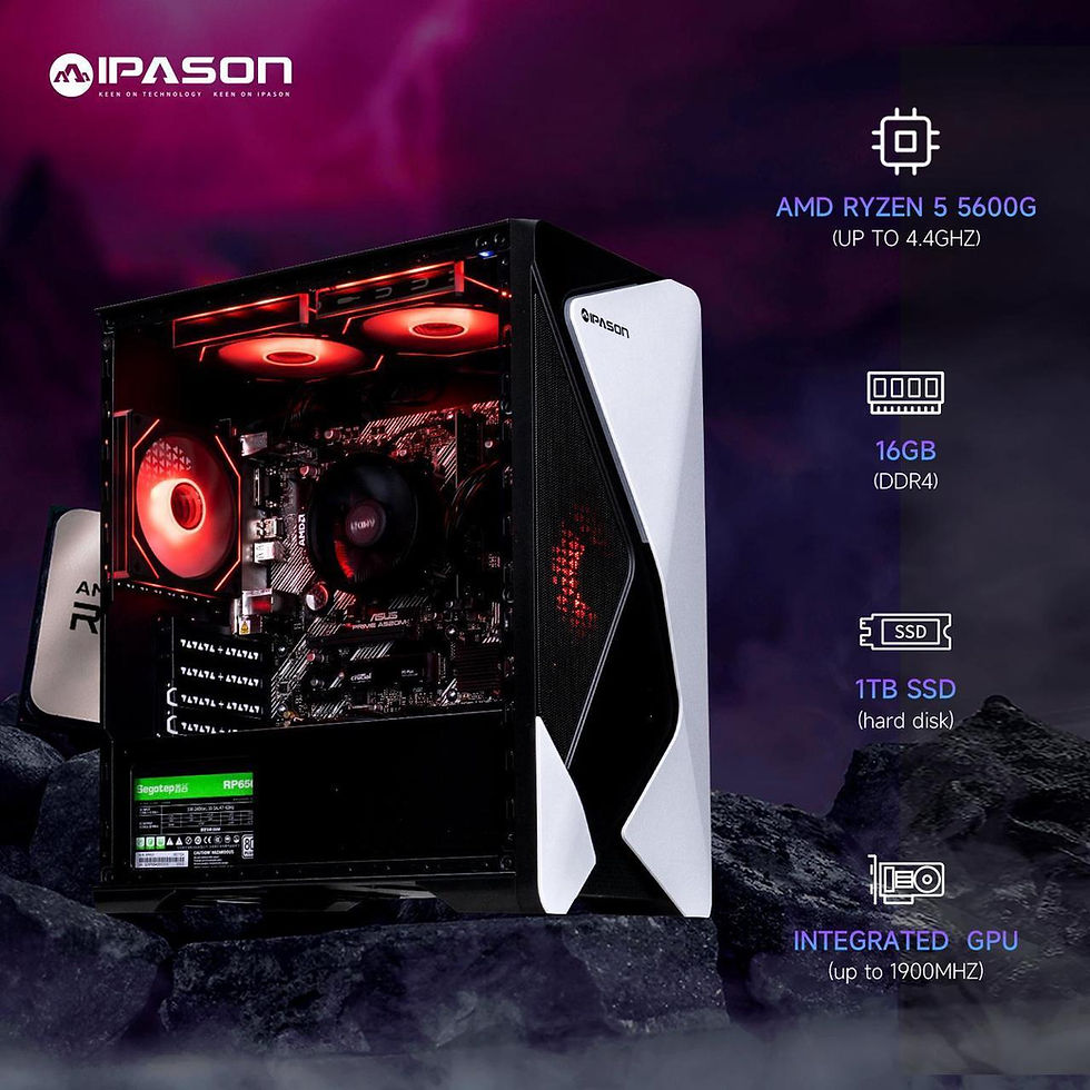 Thumbnail: IPASON - Gaming desktop - AMD Ryzen 5 5600G 6 core 3.9GHz - 16GB DDR4 3200MHz