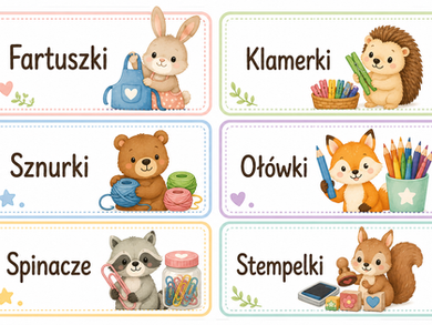 Etykietki do przedszkola i szkoły- porządkujemy przestrzeń