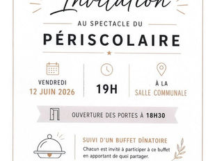 Spectacle du périscolaire : vendredi 12 juin 19h à la salle communale