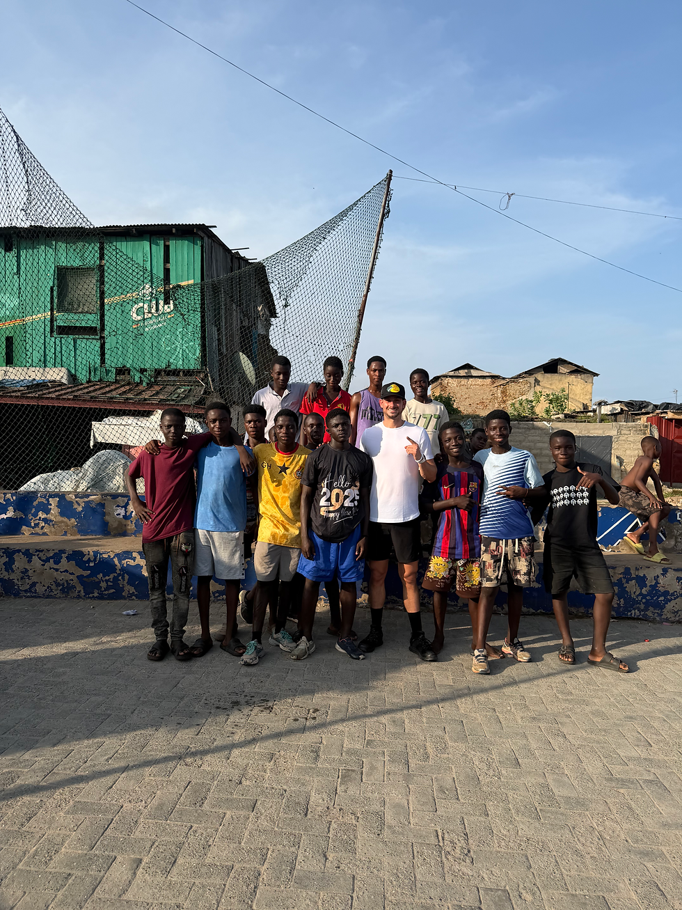 Josh with the boys from the football match. I played some bully ball. Jost bodying them up and down the field all afternoon. I also had no touch as was seen in the USMNT loss to Belgium last night.