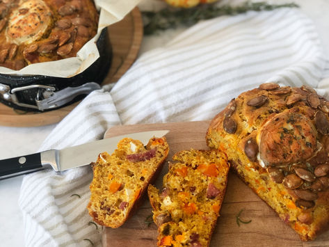 Cake potiron, bacon et chèvre