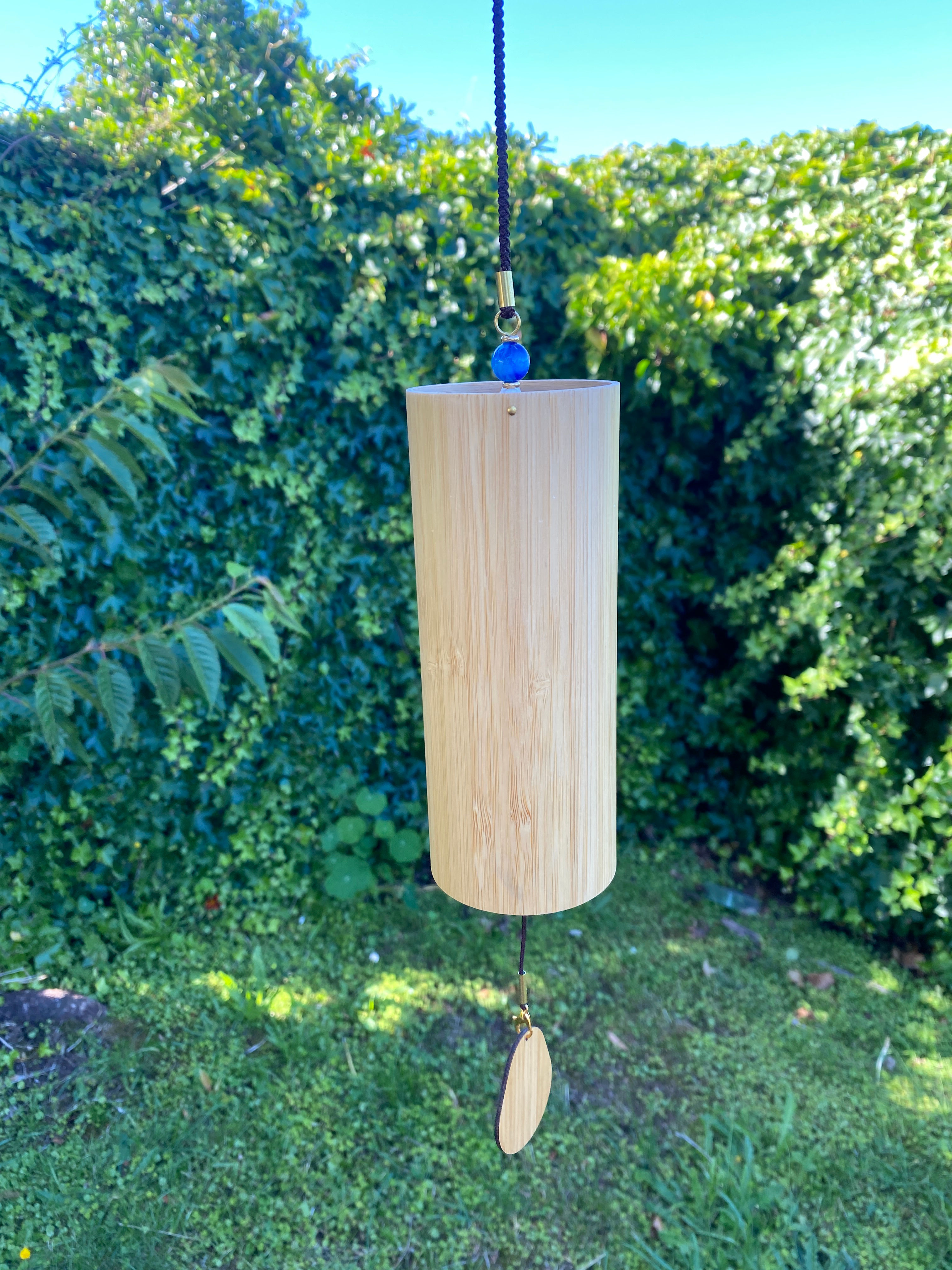 Bamboo wind chime blue circle