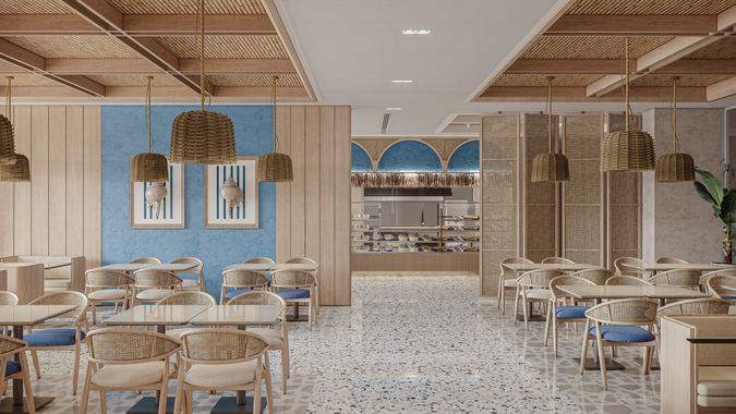 Alanya'da deniz temalı restoran tasarımı