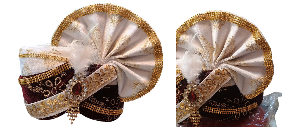 Thumbnail: Dulha Safa in White and Maroon with Golden Touch
