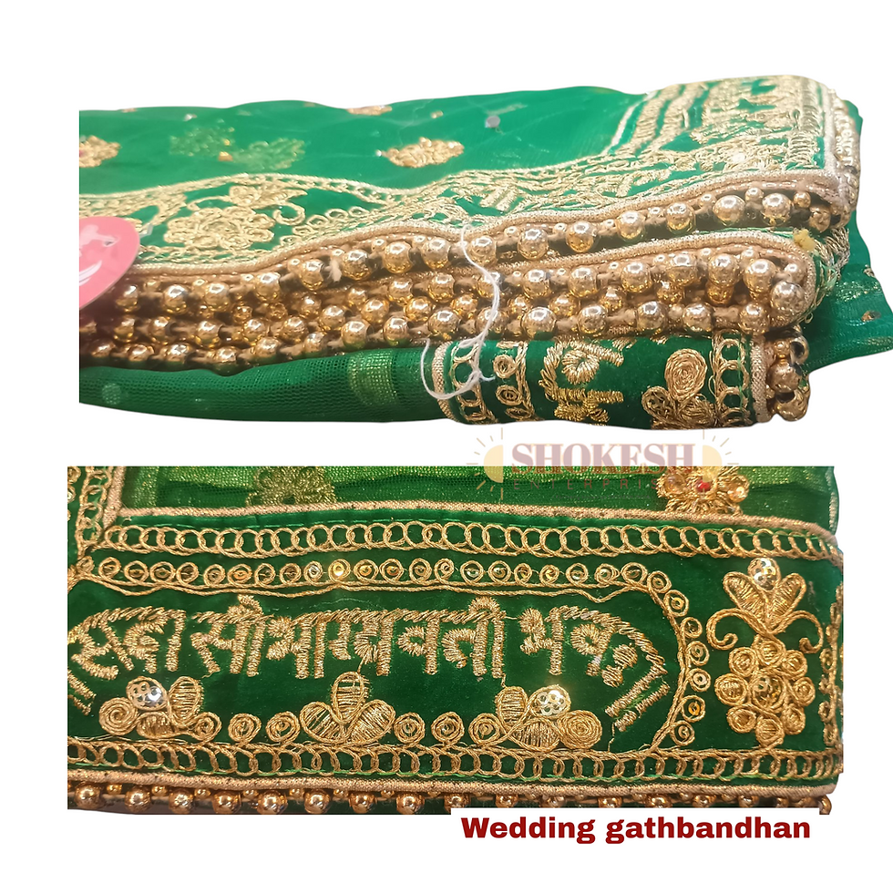 Thumbnail: Premium Wedding Gathbandhan Dupatta – Traditional Hindu Vivah Ritual Clo