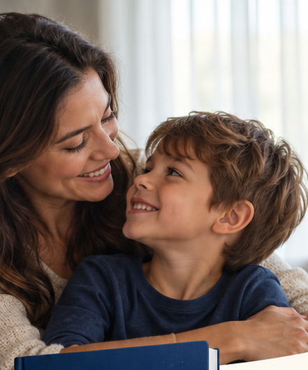 Mãe e filho em momento de conexão