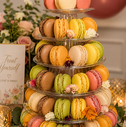 macaron tower grazing table elevated graze