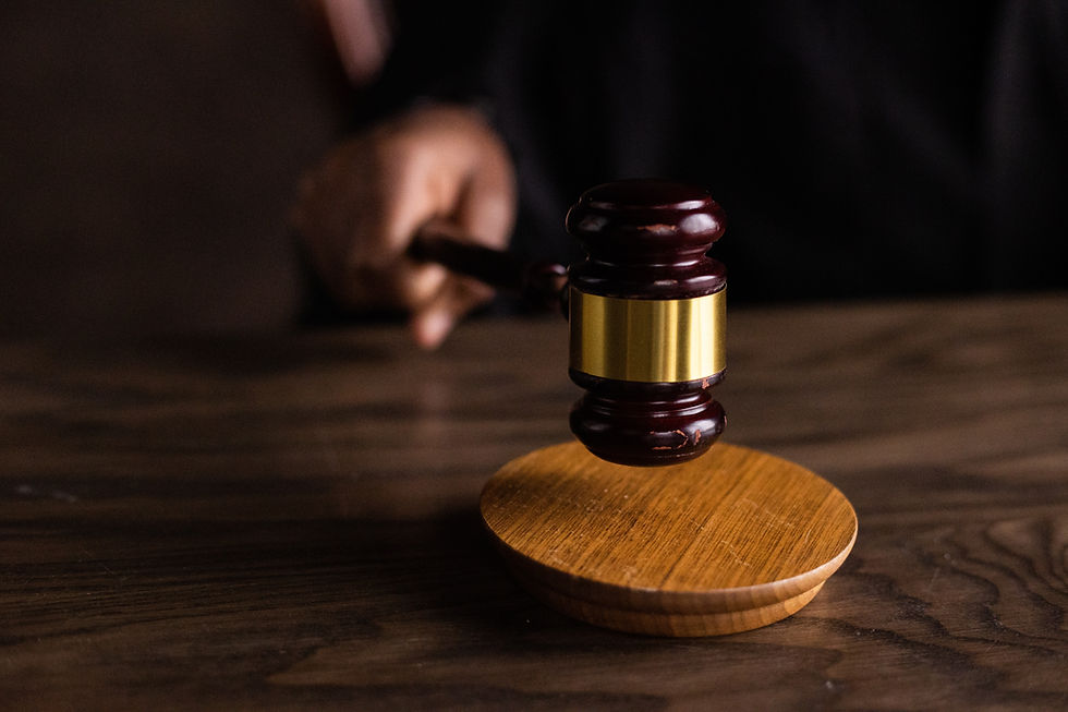 Wooden hammer and gavel