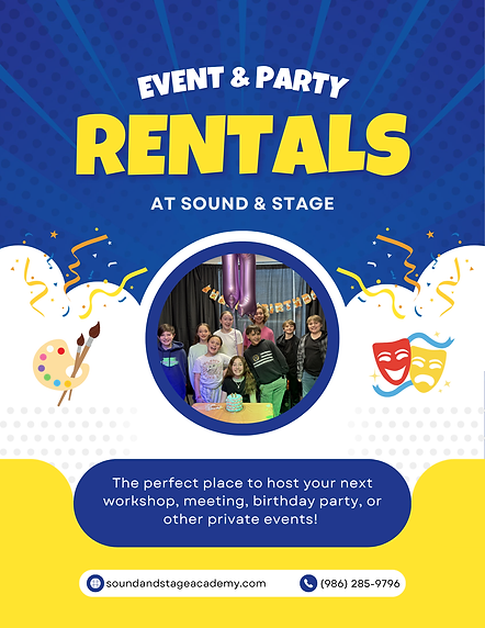 Blue and Yellow Modern Event & Party Rentals Flyer.png