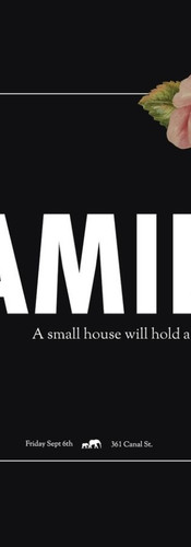 A Large text on a white background with red flowers