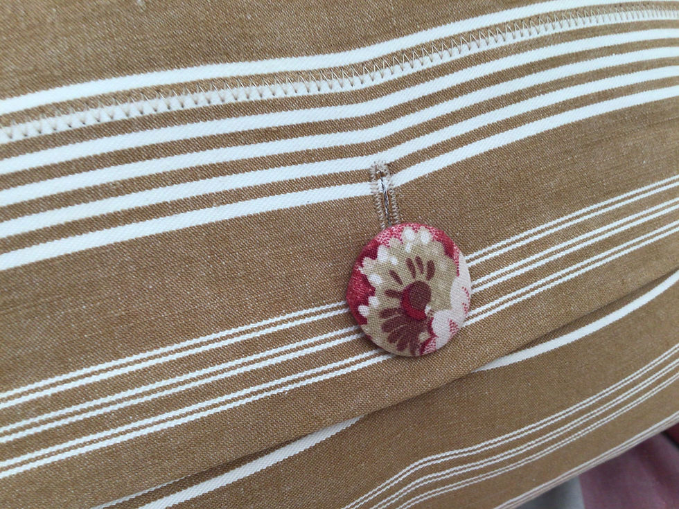 Thumbnail: Antique French Floral and Vinatge Ticking Pillow
