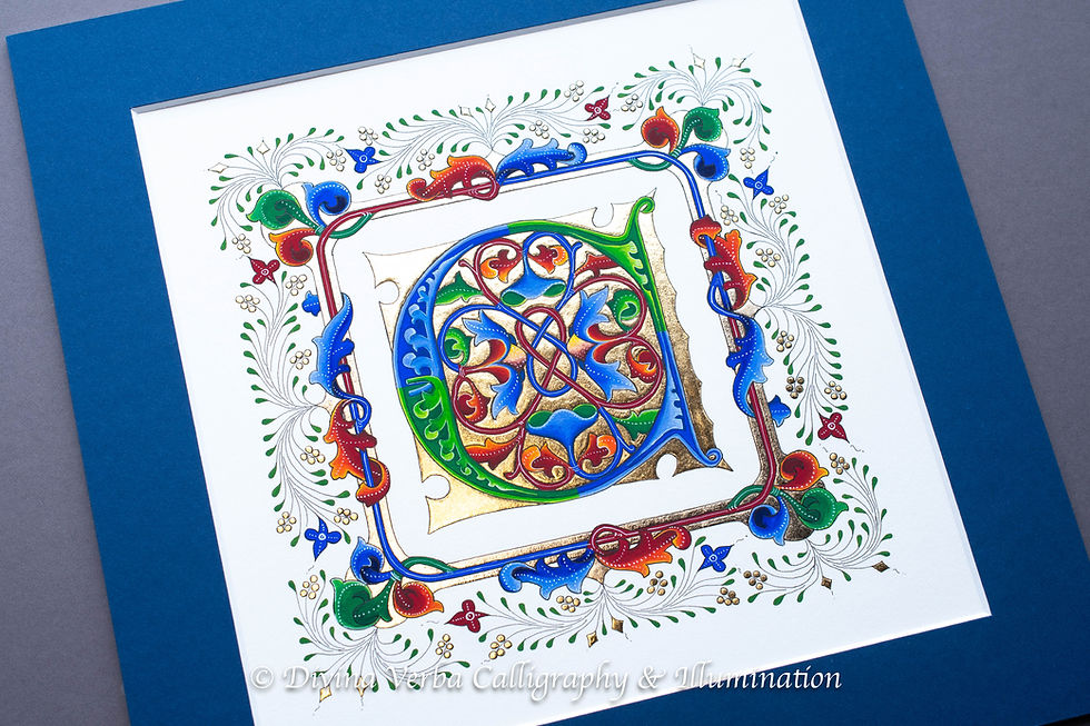 Illuminated Letter C in the International Gothic Style