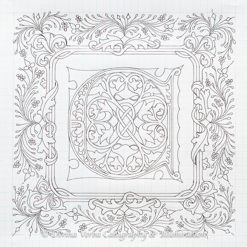 Design for Illuminated Letter C in the International Gothic Style