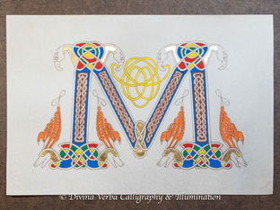 Carolingian Manuscript Art: making an illuminated letter in a Spanish Carolingian style as a special commission