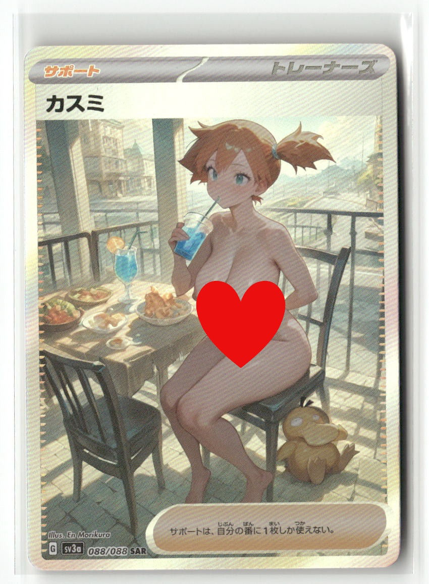 MISTY Sexy Pokemon Trainer Holographic Custom Art Anime Collectible C