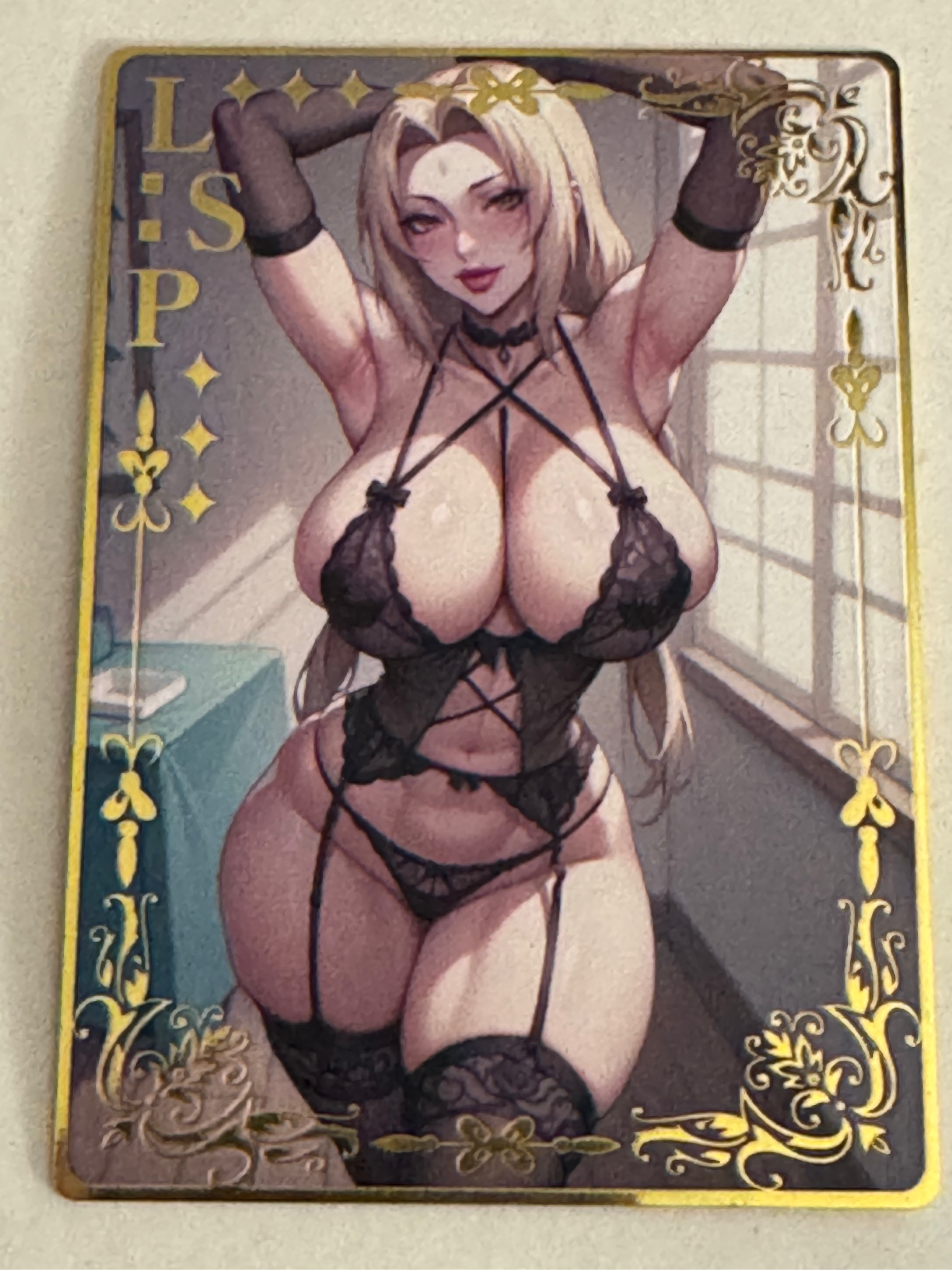 Tsunade Naruto Gold Toned Metal Collectible Card