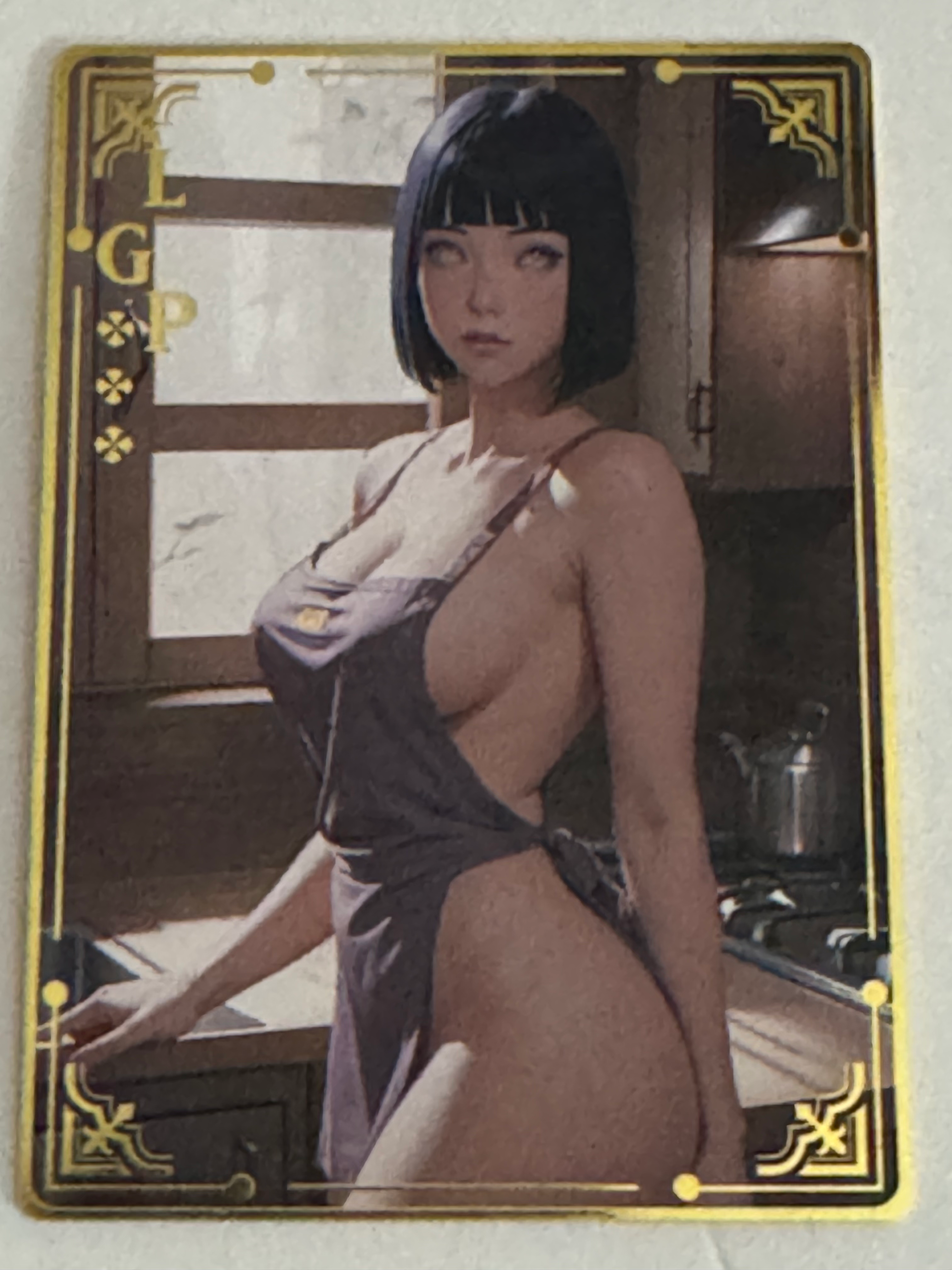 Hinata Hyuga Naruto Gold Toned Metal Collectible Card