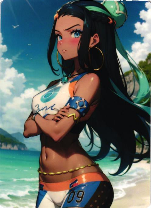 Nessa Sexy Pokemon Trainer Custom Art Anime Collectible Card