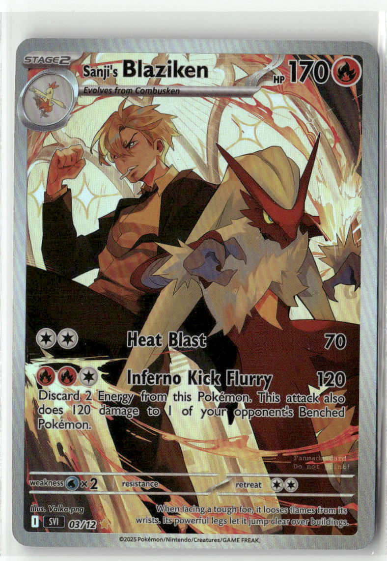 SANJI AND BLAZIKEN Crossover One Piece Collectible Anime Card