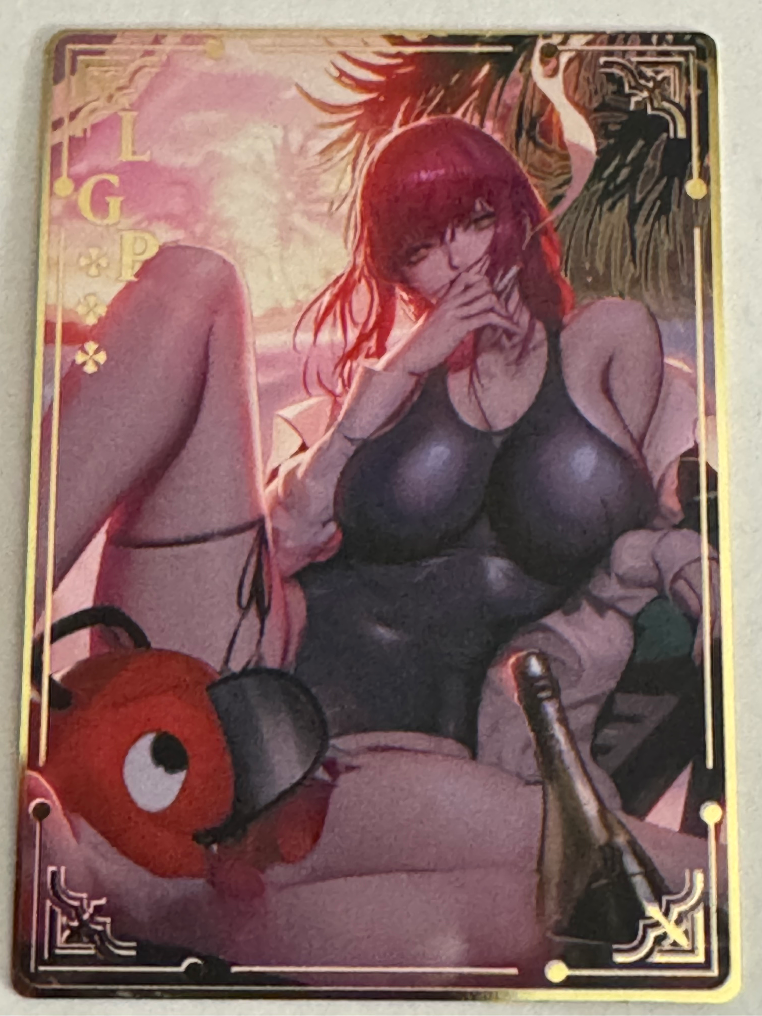 Makima Chainsaw Man Gold Toned Metal Collectible Card