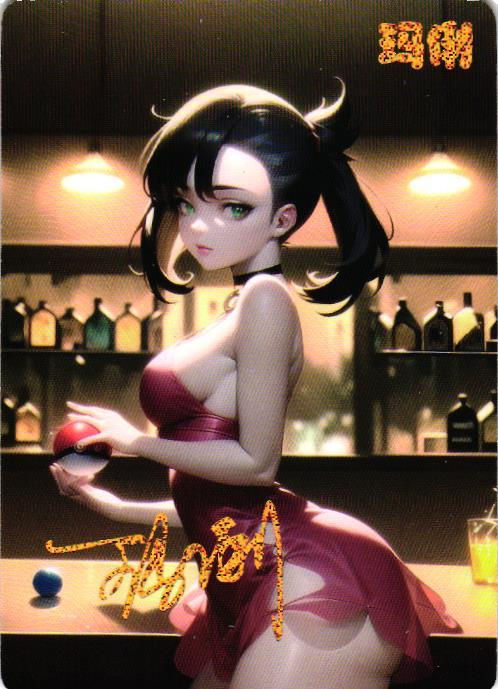 MARNIE SEXY Pokemon Trainer Girl Story Custom Art Anime Collectible Card