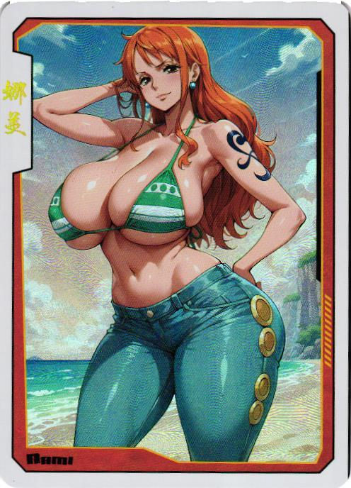 NAMI BIKINI ONE PIECE Holographic Custom Art Anime Collectible Car