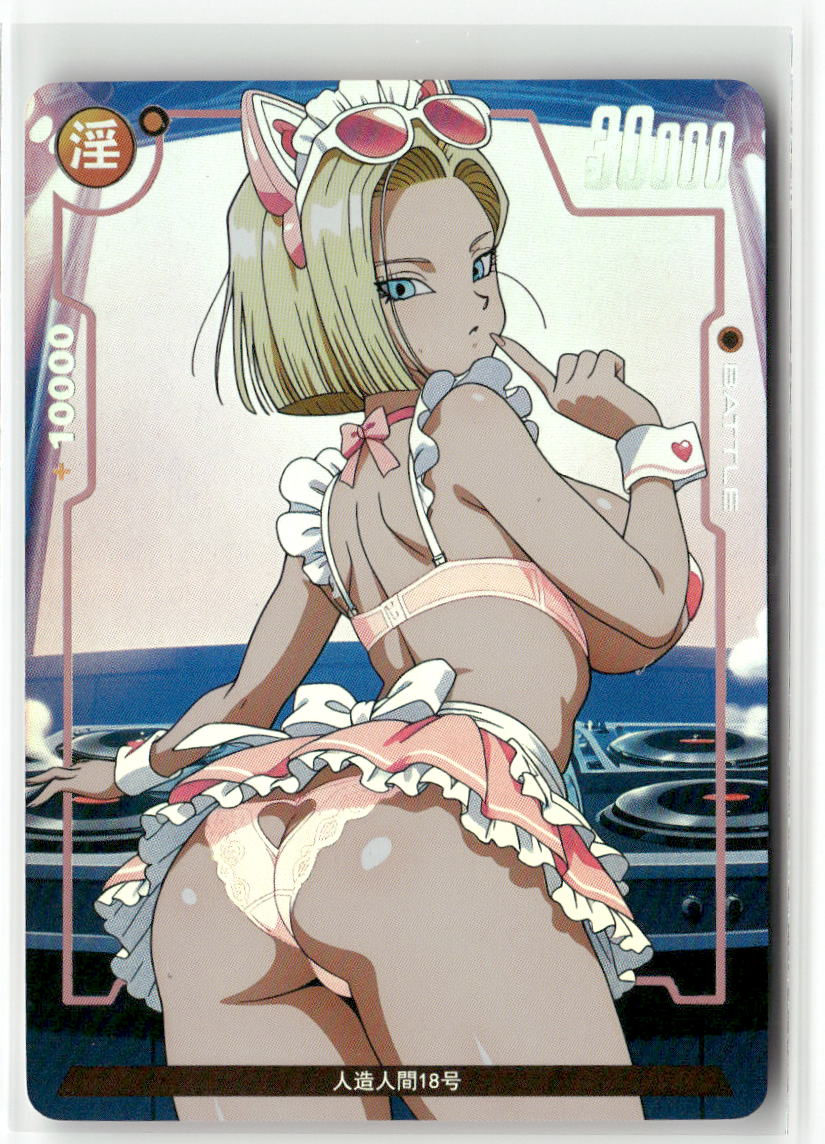 ANDROID 18 Holographic Custom Art Dragon Ball Super Anime Collectible Ca