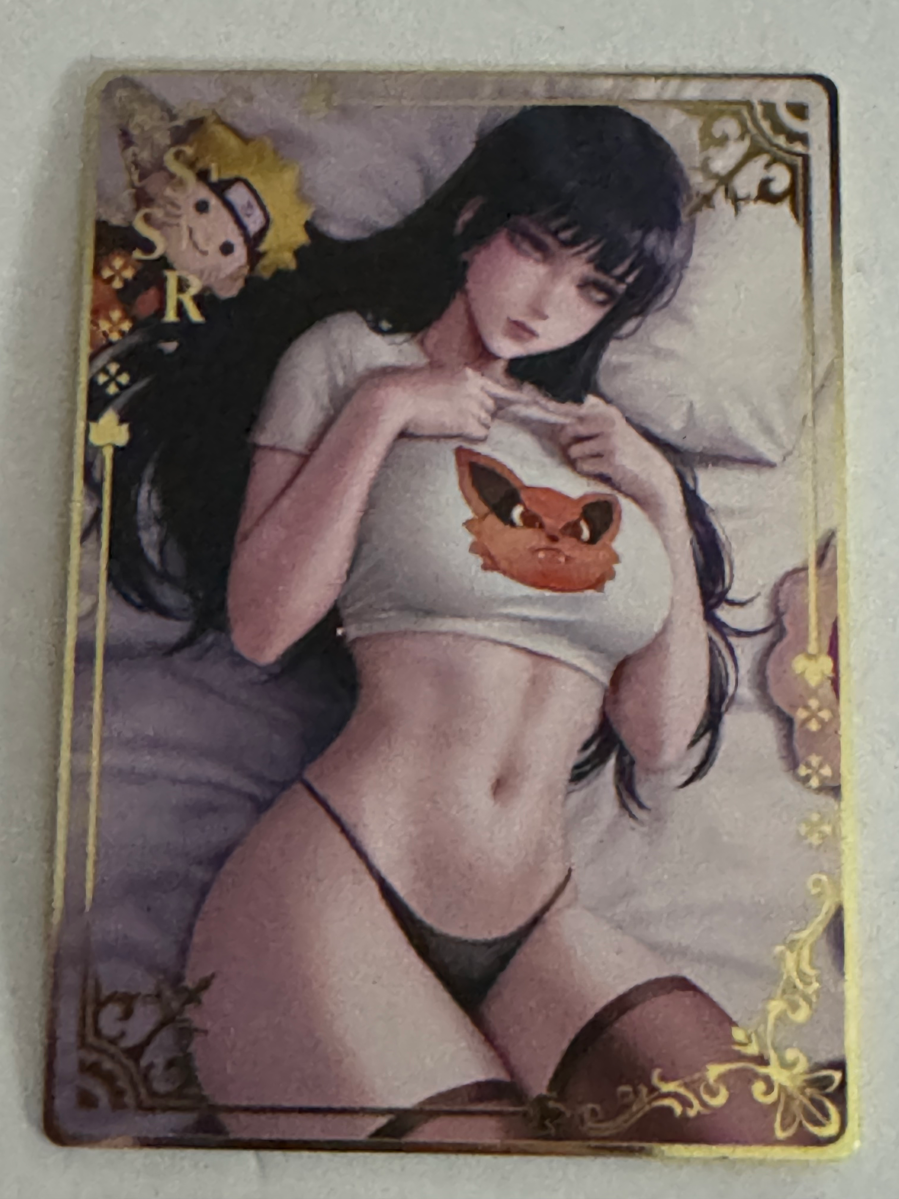 Hinata Hyuga Naruto Gold Toned Metal Collectible Card