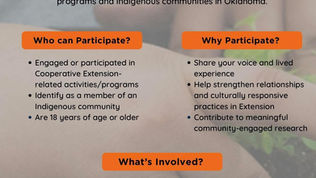 Oklahoma State University survey flyer about Native perspectives on Cooperative Extension programs
