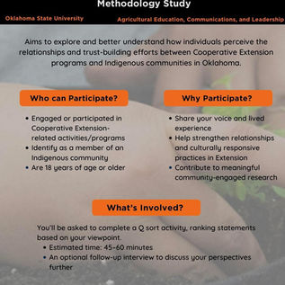 Oklahoma State University survey flyer about Native perspectives on Cooperative Extension programs
