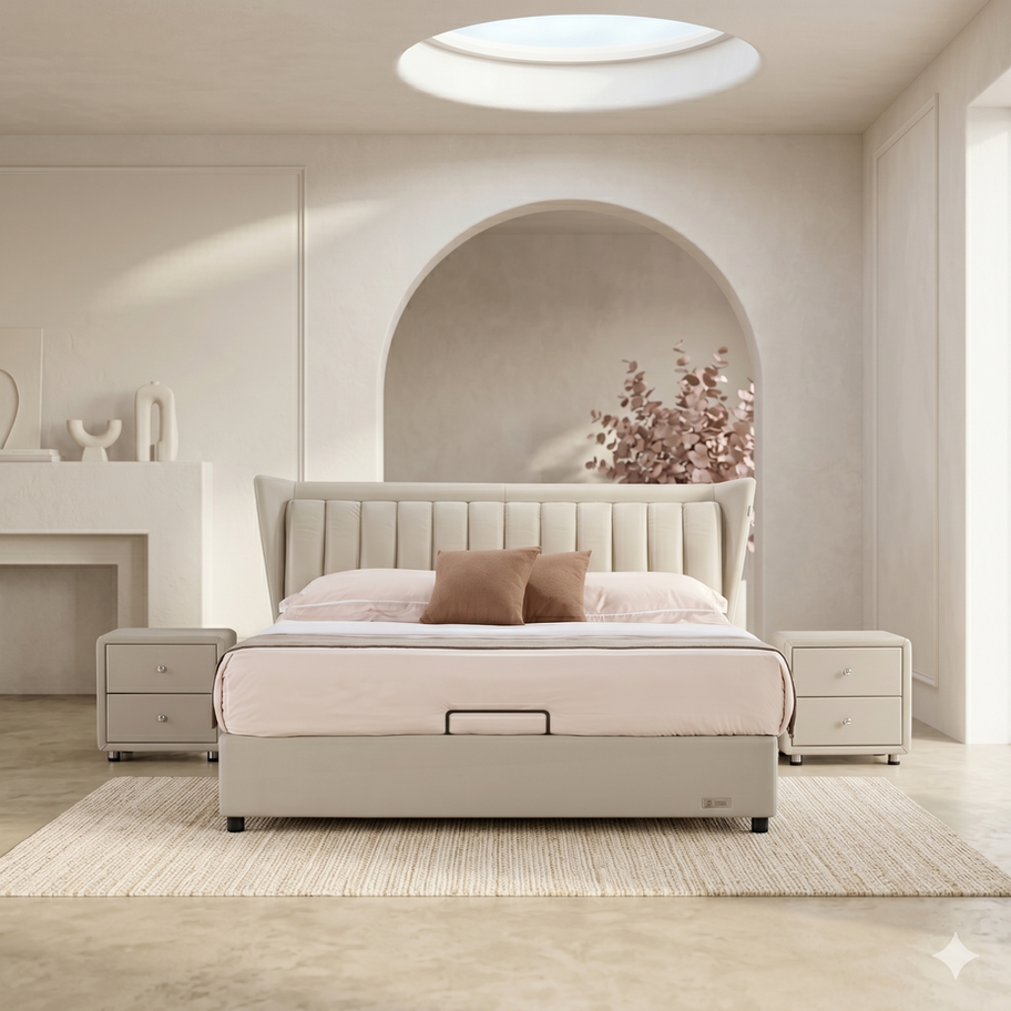 ZC1013-E Cigno – Italian Design BED – front view – SOISU Italian luxury furniture India