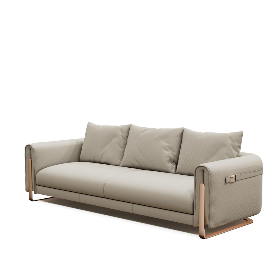 ZSA0004 Capri Signature Italian Leather Sofa – angled view – Italian luxury furniture India SOISU