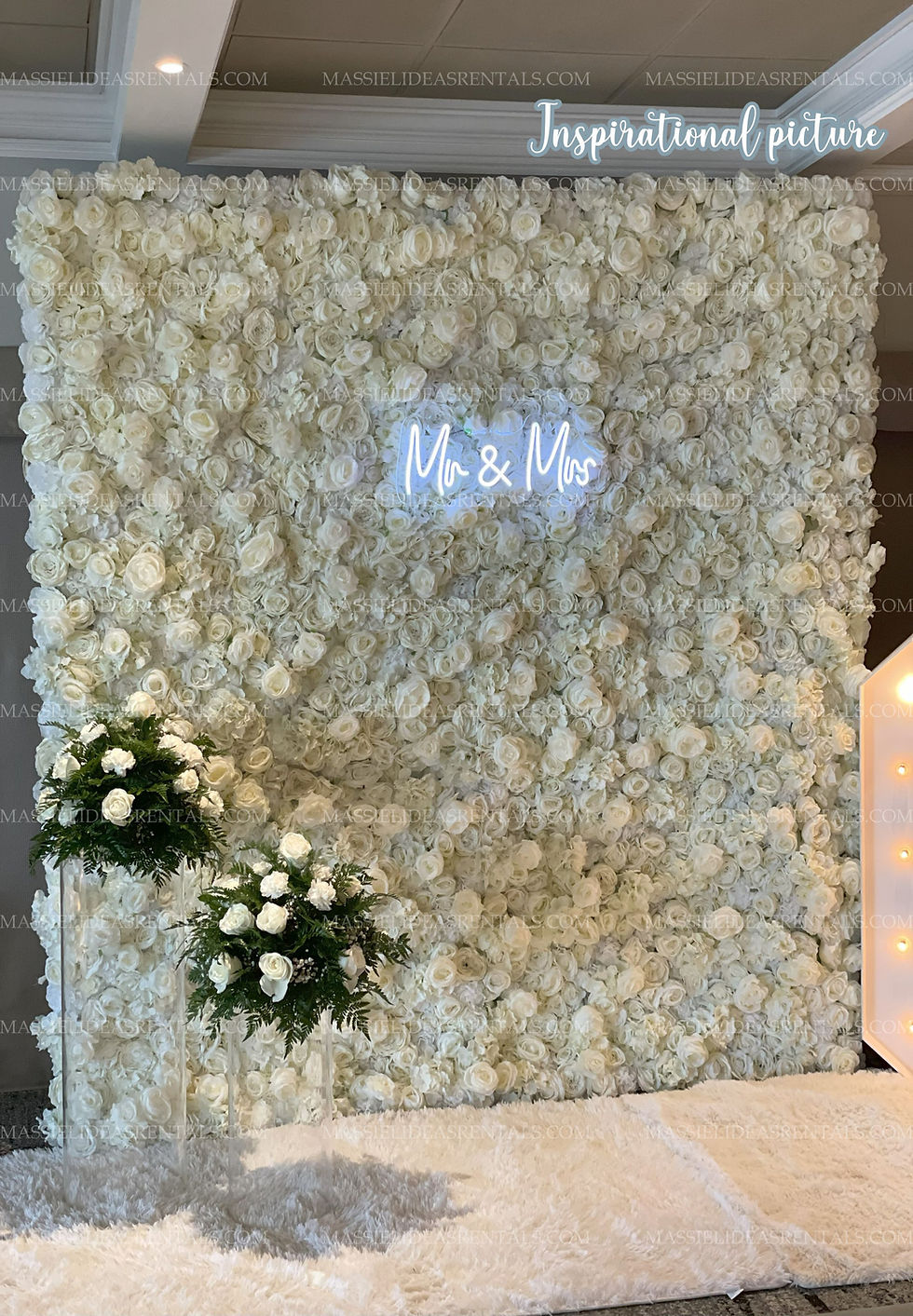 5D - White Flower Wall 8x8f