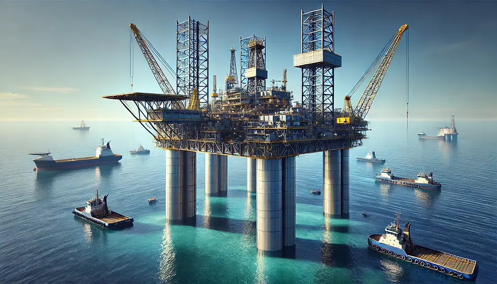 DALL·E 2024-12-02 10.44.59 - A high-resolution image of a jack-up rig operating in shallow