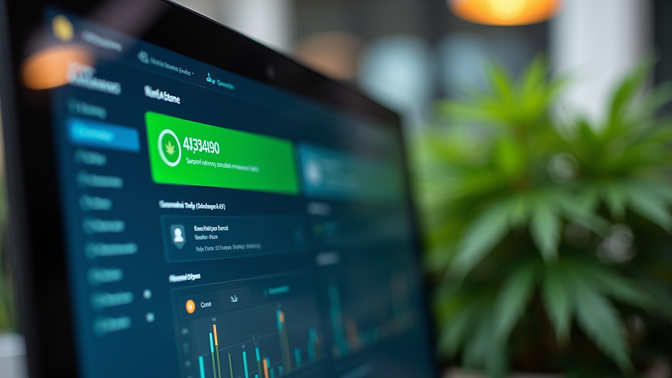 Close-up view of a computer screen showing cannabis inventory management software