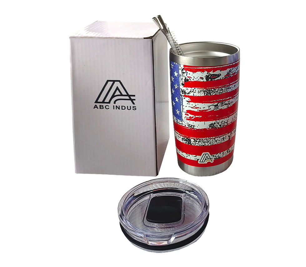 Thumbnail: Tumbler 20oz Stainless Steel, Vacuum Insulated w/MagSlider Lid, USA Flag Theme,